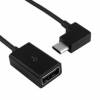 USB 3.1 Type C Male to USB 2 A Female OTG Cable - Black (OEM)
