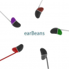 earBeans Bass earphones for moto with AUX connection in color purple
