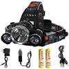 High Power LED Headlamp  (5000 Lumens MAX) Rechargeable Waterproof 3 Modes,Wall Charger and Car Charger for Outdoor Sports - (OEM)