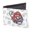 Nintendo Super Mario Bros. Patch With All-Over Pattern Bi-Fold Wallet, (Mw060205Ntn) Credit Card Case, 17 cm, White