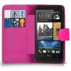 Leather Wallet/Case for HTC Desire 610 Pink (OEM)