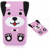 iPhone 4G / 4S Soft Silicone Case Cute Dog Light Purple (OEM)
