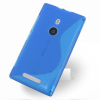 Nokia Lumia 925 Θήκη Σιλικόνης S-Line Διαφανές Μπλέ OEM
