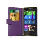 Nokia XL Dual Sim - Leather Wallet  Case Purple (OEM)