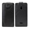 Nokia XL Dual Sim - Leather Flip Case Black (OEM)