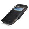 Samsung Galaxy S Duos 2 S7582 / S7580 - Δερμάτινη Θήκη Με Πίσω Κάλυμμα Σιλικόνης Και Παραθυράκι  Μαύρο  (OEM)