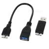 Micro USB 3 OTG Host Cable w/ Adapter for Samsung Galaxy Note 3 / Flash Disk / SSD (OEM)