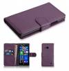 Nokia Lumia 730/735 Leather Flip Wallet  Case Purple (OEM)