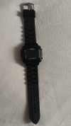 LED HeiQi Rectangle Silicone Unisex Black Wrist Watch (OEM)