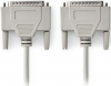Parallel Cable D-SUB 25-Pin Male - D-SUB 25-Pin  3m, White.(OEM)