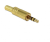 DELOCK 3.5mm Stereo Plug, 3 pin, Bend Protection, Metal,Gold 65530