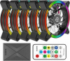 Alseye Halo 4 Case Fan 120mm with RGB Lighting and 4-Pin Molex / 3-Pin Connection 5pcs