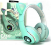 Παιδικά Ακουστικά ασυρματα με FM Ραδιο , Τιρκουαζ χρωμα,  L450 - 7 LEDS ,  δεχεται TF καρτα  (OEM)