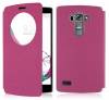 LG G4 Beat / G4S H735  - Leather Stand Case With Window And Plastic Back Cover Pink (OEM)